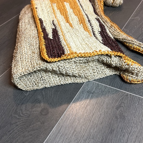 Artisan Multicoloured Neutral Crochet Messenger Cross Body Bag Women - Picture 7 of 16